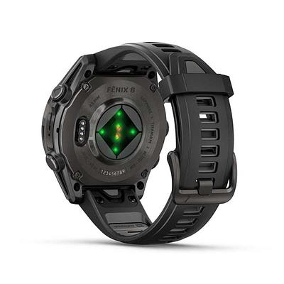 Garmin Fenix 8 43Mm,Saph,Crbn Gryti/Blk, Blk/Pebble Gray Bnd,Sea (Amoled Sapphire)