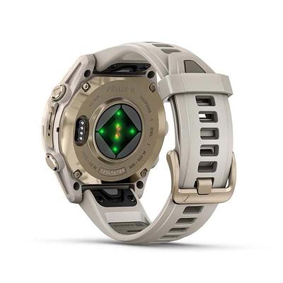 Garmin Fenix 8 43Mm, Amoled Sapphire Soft Gold/Fog Gray Leather Band
