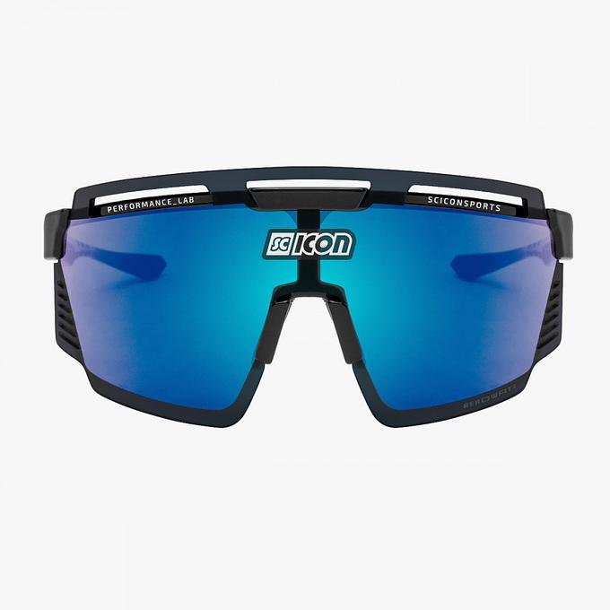 Sicion sunglasses Arrow scope black gloss/ multi mirror blue