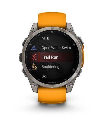 Garmin Fenix 8 51Mm, Saph, Ti/Bare/Graphite/Orange, Sea (Amoled Sapphire)