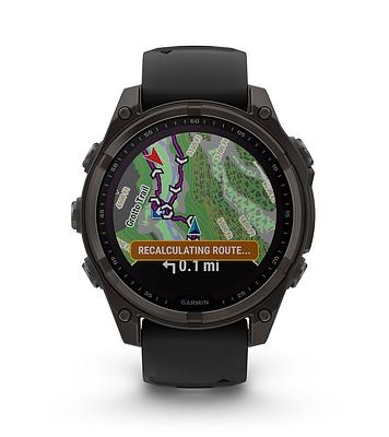 Garmin Fenix 8 51Mm, Saph Solar,Crbngry Ti/Blk,Blkpblgrybnd, Sea (Sapphire Solar)