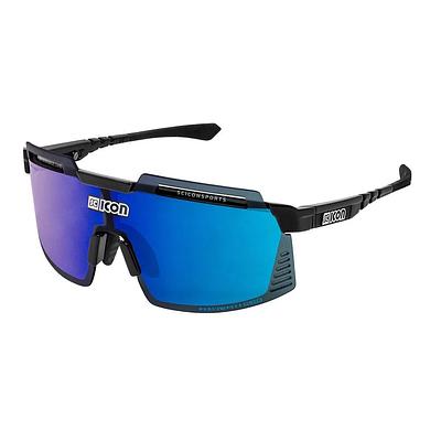 Sicion sunglasses Arrow scope black gloss/ multi mirror blue