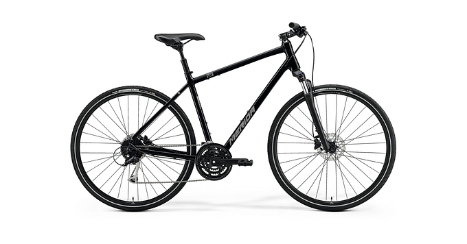 Merida Crossway 100-Frame Set (GLOSSY BLACK MATT SILVER, S(47))