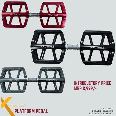 Krutials Platform Pedals Red/Black/Grey