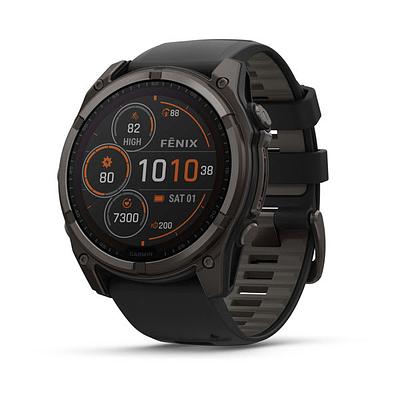 Garmin Fenix 8 51Mm, Saph Solar,Crbngry Ti/Blk,Blkpblgrybnd, Sea (Sapphire Solar)